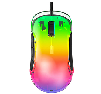 G702电竞游戏水晶壳RGB流光炫酷鼠标吃鸡英雄联盟LOL鼠标