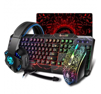 Four piece set of real mechanical keyboard, mouse, headphone, mouse pad, specifically designed for gaming and esports