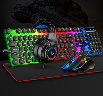 Backlit keyboard and mouse set, character glowing game, USB wired keyboard and mouse
