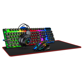 Cool lighting effect keyboard customized 4-piece set wireless gaming desktop computer office