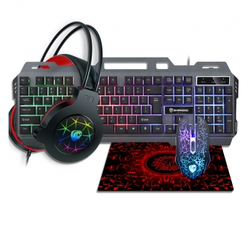 Cool lighting effect, wired keyboard, customized 4-piece set, wireless gaming, desktop computer, office