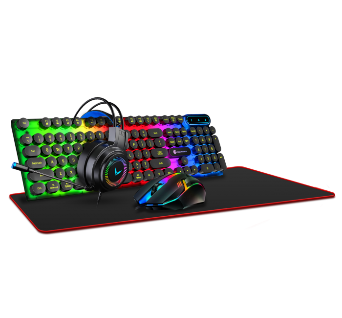 SSK-019电竞游戏办公发光键盘鼠标耳机鼠标垫四件套炫酷灯效