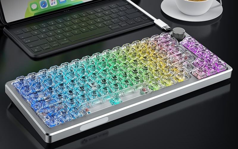 Learn moreCustomized RGB transparent wired mechanical keyboard aluminum alloy hot swappable e-sports game office